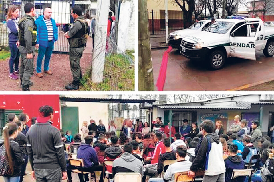 Padres y docentes denunciaron la presencia de los gendarmes como un caso de intimidación.