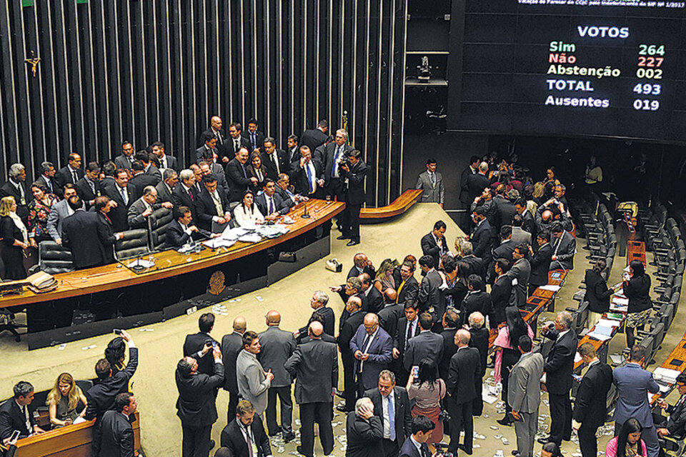 La votación en el Parlamento brasileño favoreció a Temer. (Fuente: AFP)