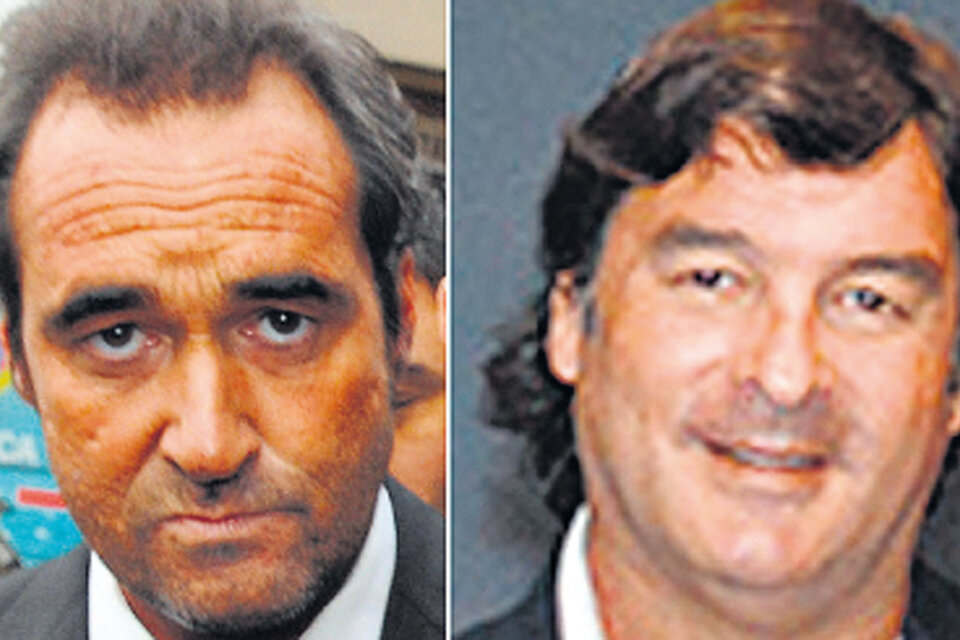 Horacio Pitrau, ex abogado de Schoklender, y Sandro Taricco, hombre de confianza de Triaca. (Fuente: DyN)