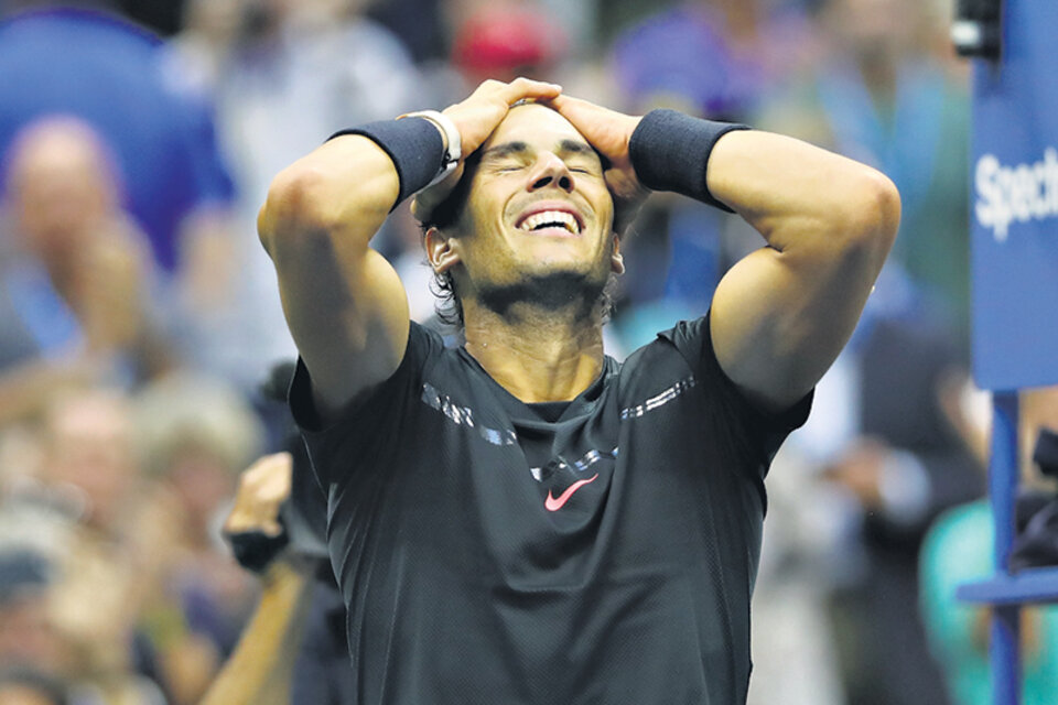 Rafael Nadal, feliz ganador del US Open 2017 frente a Anderson. (Fuente: EFE)