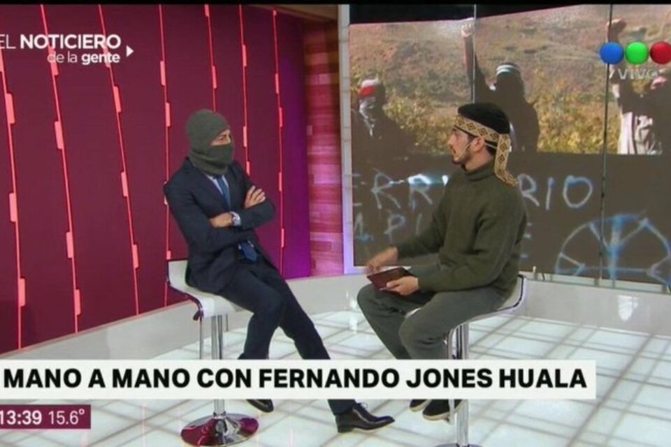 Repetto y su entrevista con una capucha puesta. (Fuente: Captura de pantalla)