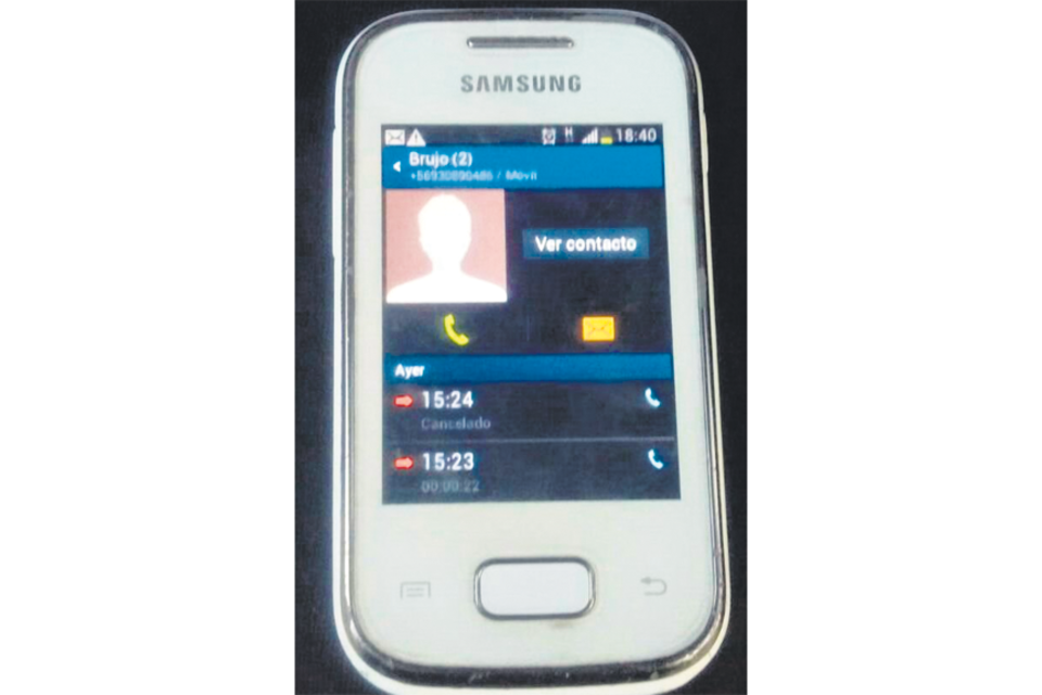 El celular de Garzí donde consta el llamado que hizo a su amigo Santiago Maldonado.
