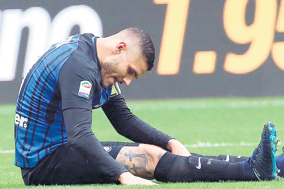 n Icardi se lesionó en el empate entre Inter y Torino, por la Serie A italiana. (Fuente: AFP)