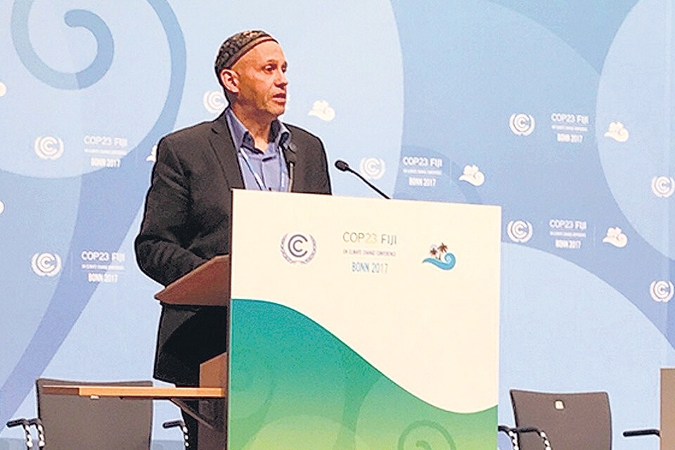 Sergio Bergman, en la Conferencia Internacional de Cambio Climático, en Bonn, Alemania.