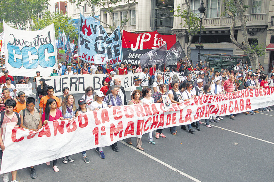 Fue la primera Marcha de la Gorra realizada en territorio porteño. (Fuente: Leandro Teysseire)
