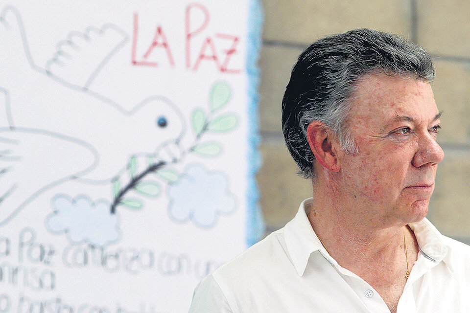 El presidente colombiano Santos participó ayer de varios actos por el aniversario.