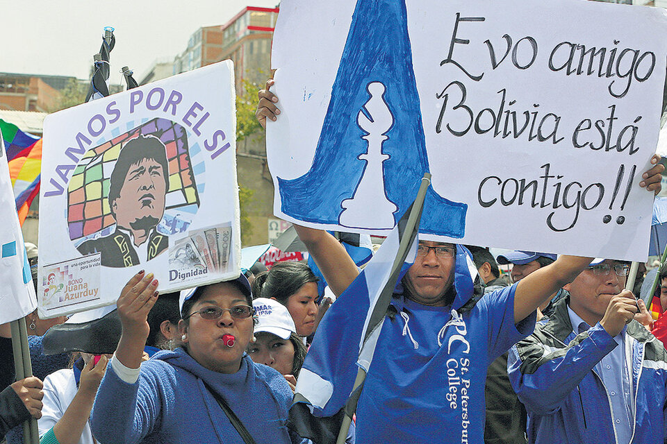 Simpatizantes de Evo Morales dan el presente en La Paz. (Fuente: EFE)