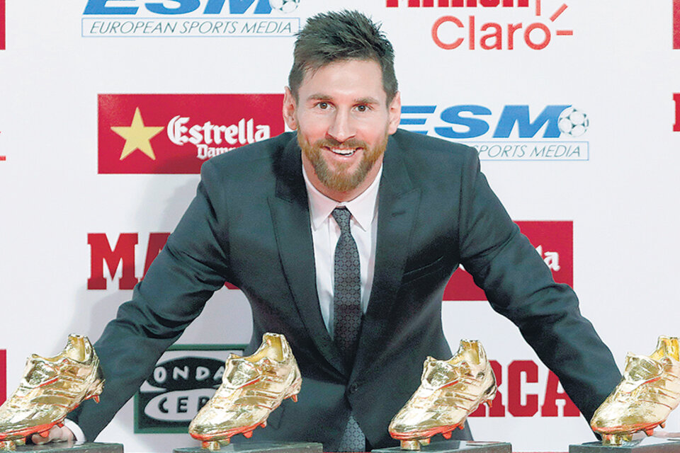 Messi, con sus cuatro Botines de Oro, la misma cantidad que Cristiano Ronaldo. (Fuente: EFE)