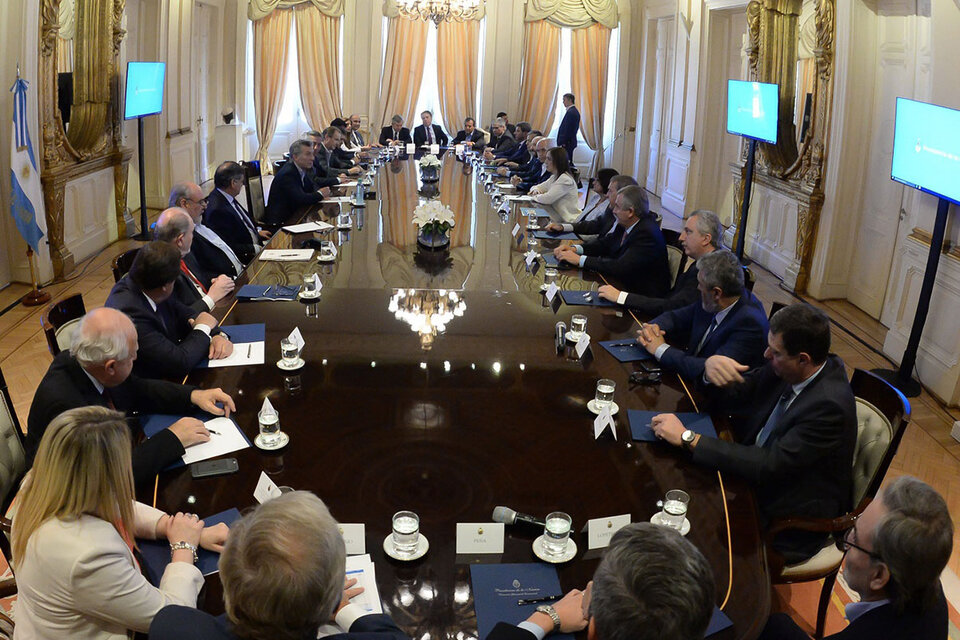 El encuentro se realizó en Casa Rosada. (Fuente: Télam)