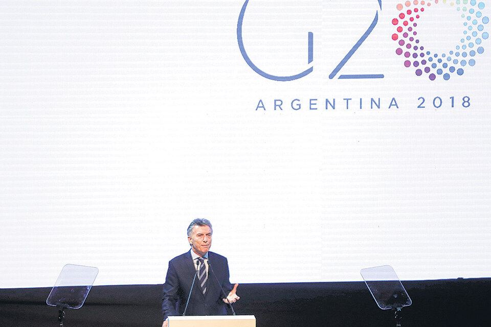 El presidente Mauricio Macri pronunció ayer su discurso del G20 en el Centro Cultural Kirchner. (Fuente: EFE)