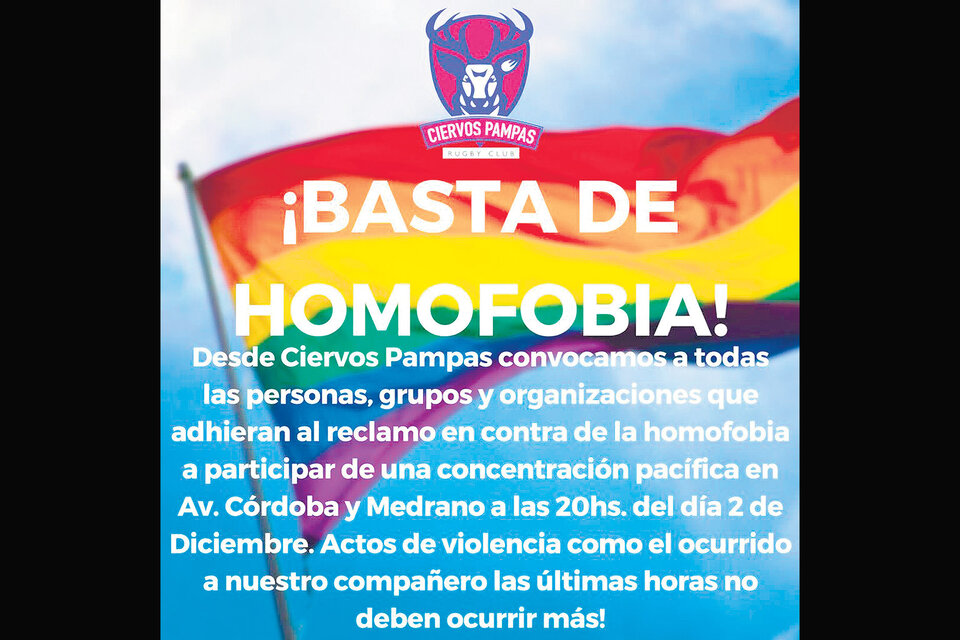 El Ciervos Pampas Club hizo una convocatoria contra la homofobia.