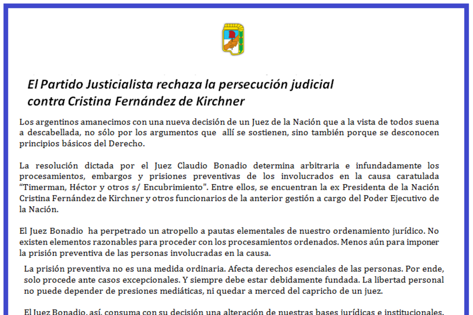  (Fuente: Partido Justicialista)