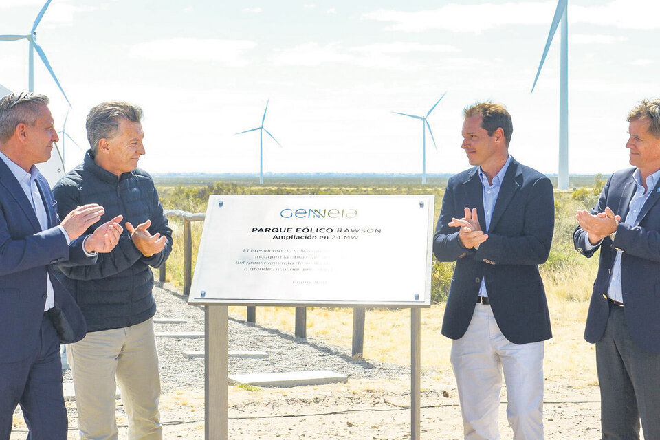 El presidente Mauricio Macri participó el fin de semana de la inauguración de uno de los parques eólicos en Chubut.