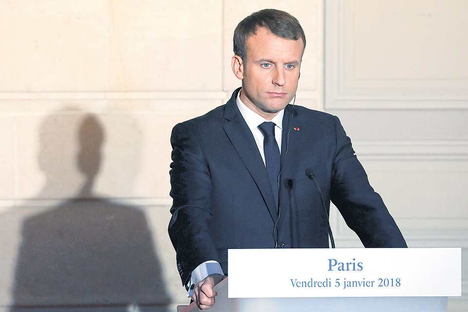 Macron, víctima de noticias falsas el año pasado. (Fuente: AFP)