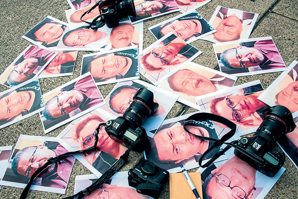 Distintas fotos de periodistas mexicanos asesinados. (Fuente: AFP)
