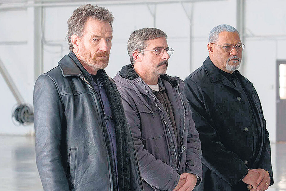 Cranston, Steve Carell y Laurence Fishburne, los protagonistas de La última bandera.