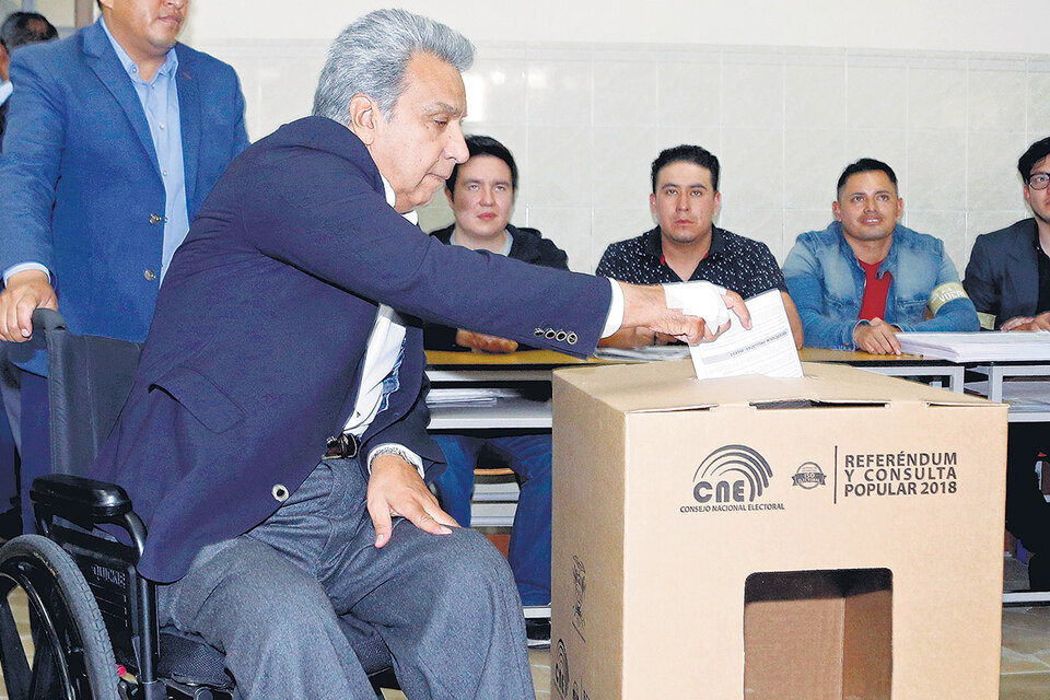El presidente Lenín Moreno celebró la “clara y contundente victoria” que tuvo el Sí.