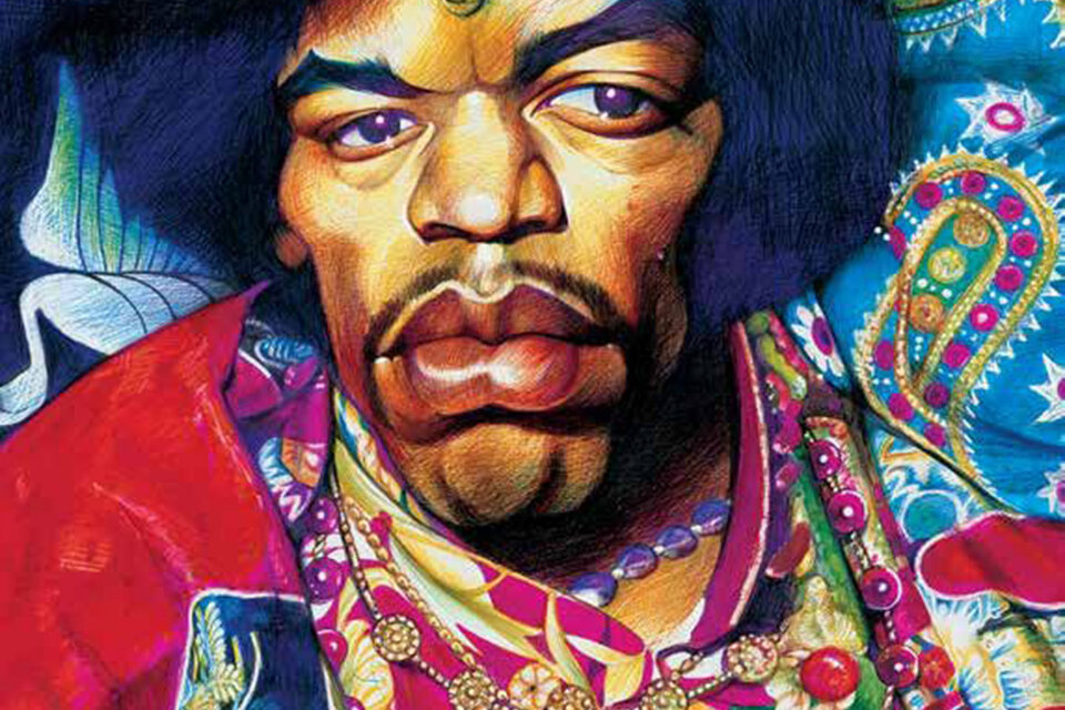 Jimi Hendrix, uno de los retratados por Cascioli.