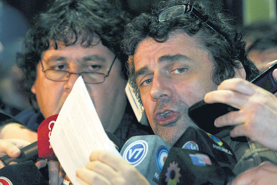 Los metrodelegados Néstor Segovia y Roberto Pianelli. (Fuente: Télam)