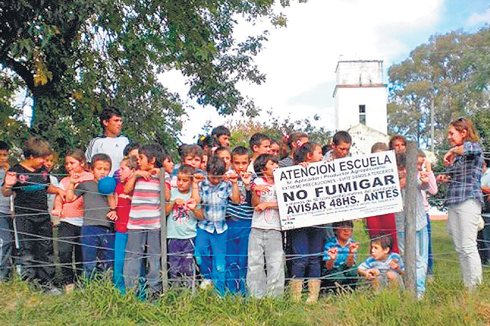 Los alumnos de las escuelas rurales se ven afectados por el uso de pesticidas en campos cercanos.