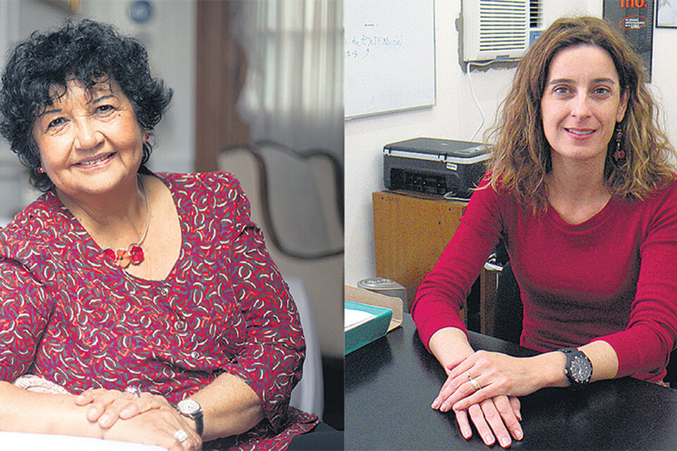 Dora Barrancos, socióloga, y Erica Hynes, doctora en química, ministra de Ciencia de Santa Fe. (Fuente: Joaquín Salguero)