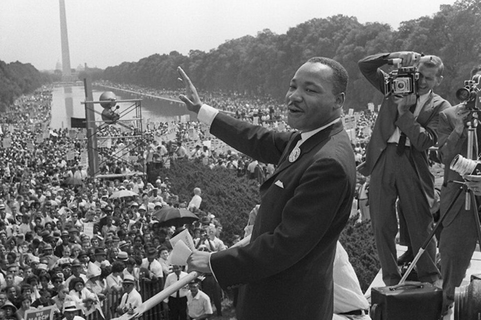 Luther King durante la histórica marcha sobre Washington en agosto de 1963. (Fuente: AFP)