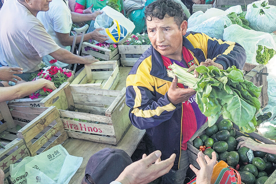 Cientos de productores repartieron verduras en CABA ayer y seguirán hoy. (Fuente: AFP)