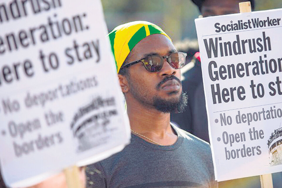 Protesta por el trato del gobierno a la generación Windrush la semana pasada en Londres.