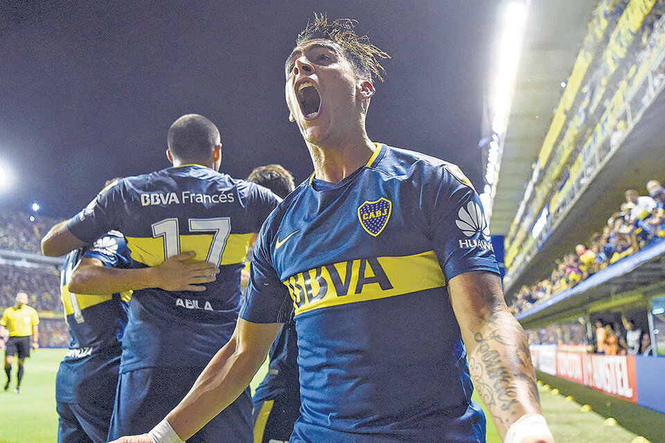 Pavón festeja el gol que le dio el triunfo a Boca en la Bombonera. (Fuente: AFP)