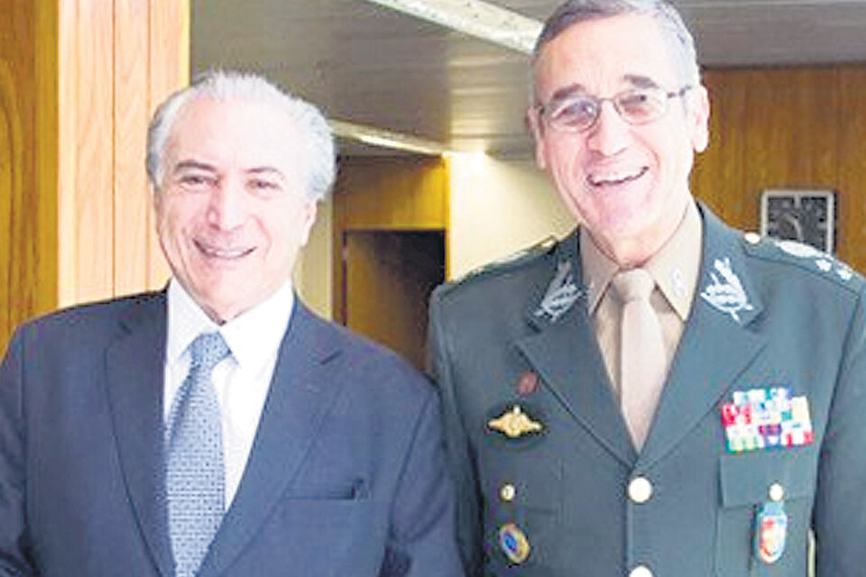 El presidente Temer con el general Villas Boas.