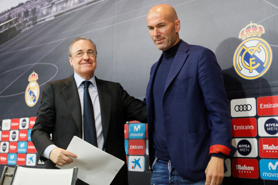 Zidane y Florentino Pérez, el día de la despedida. Ahora volverían a verse las caras. (Fuente: EFE)
