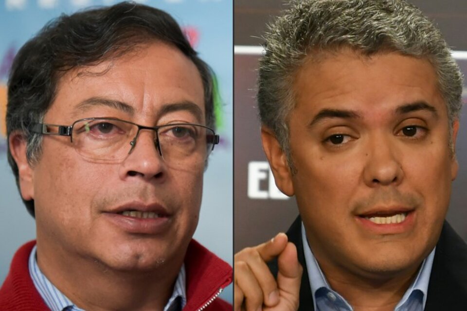 El candidato de izquierda Gustavo Petro y el derechista Iván Duque volverán a medirse en las urnas el próximo 17 de junio (Fuente: AFP)