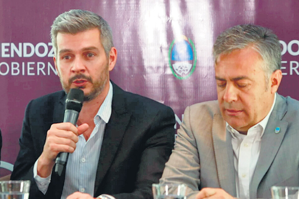 Marcos Peña y el gobernador Alfredo Cornejo protagonizaron la primera reunión de la mesa nacional.