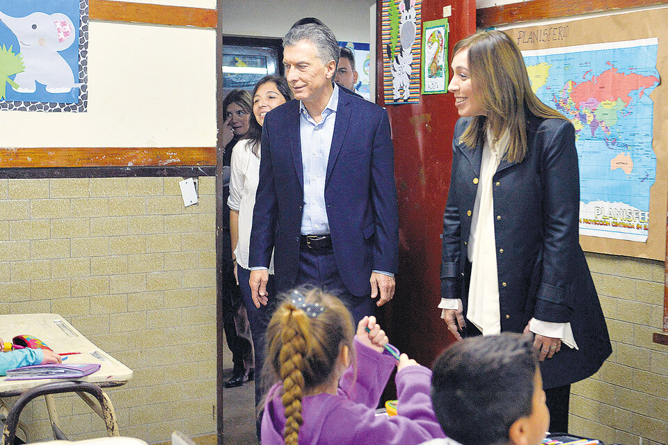 El presidente Mauricio Macri compartió un acto ayer junto a la gobernadora bonaerense María Eugenia Vidal. (Fuente: Télam)