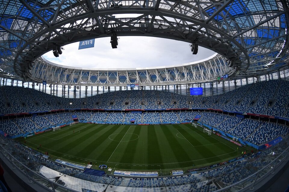 El estadio Nizhny Novgorod donde mañana jugará Argentina frente a Croacia. (Fuente: Télam)