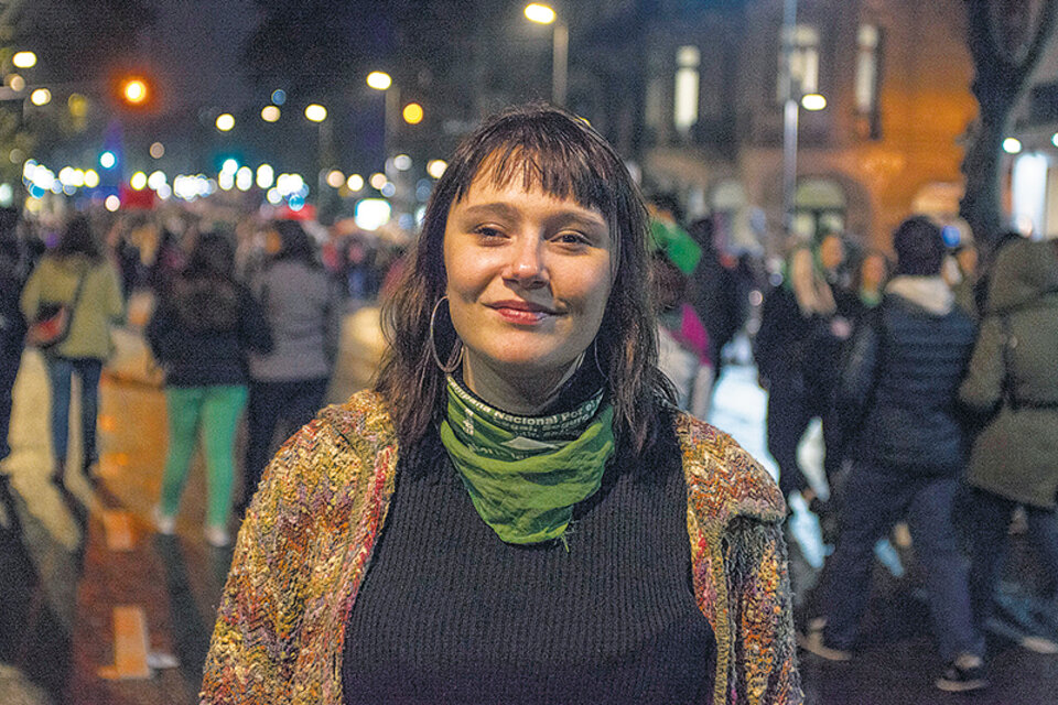 Manuela tiene 23 años y, en el cuarto NiUnaMenos, marchó y fue parte de la calle colectiva. (Fuente: Constanza Niscovolos)