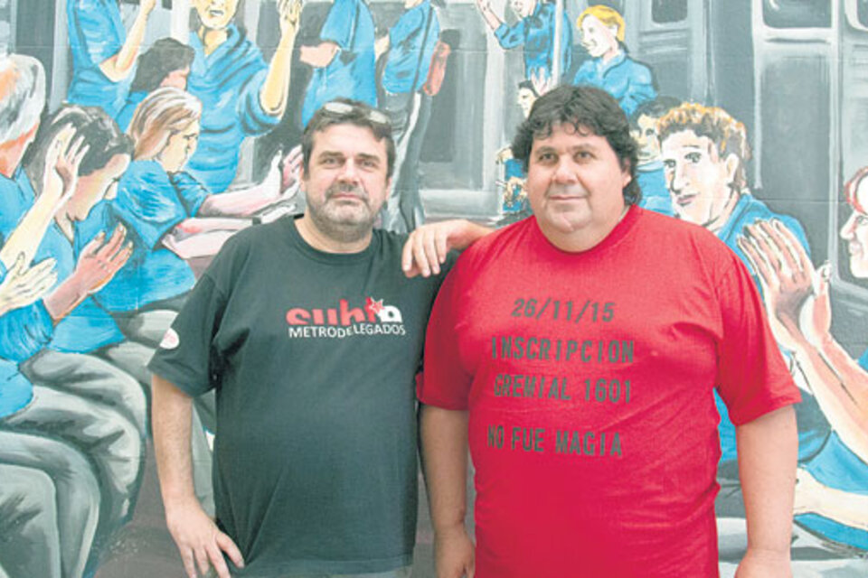 Beto Pianelli y Néstor Segovia, referentes de los metrodelegados que ayer lograron el amparo judicial. (Fuente: NA)