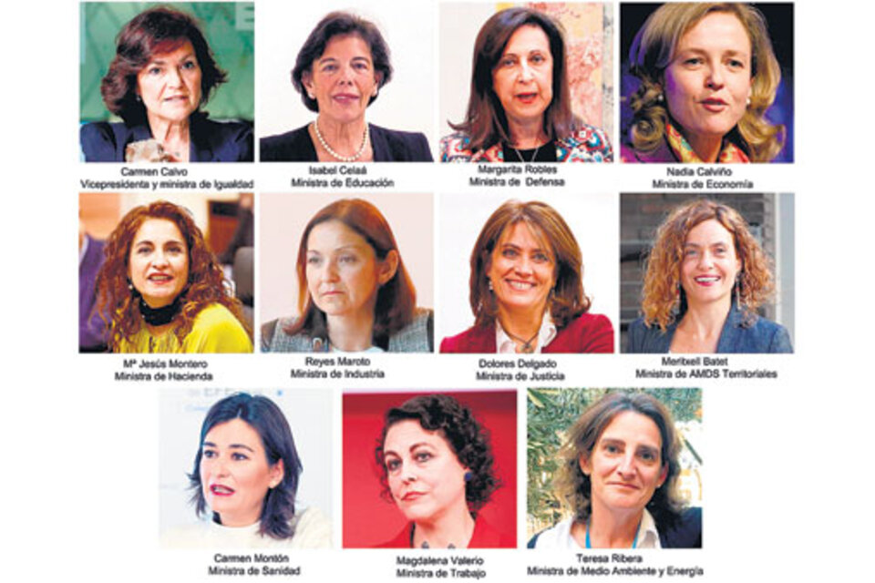 Once mujeres ocuparán carteras clave en España de un total de 17 ministerios. (Fuente: EFE)