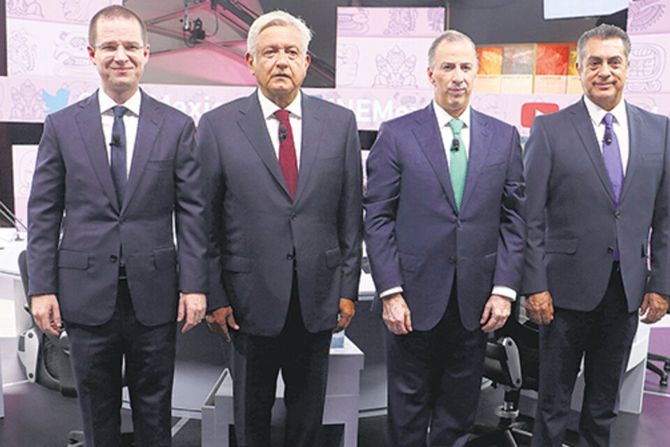 De izq a der: Ricardo Anaya, Andrés Manuel López Obrador, José Antonio Meade y Jaime Rodríguez.