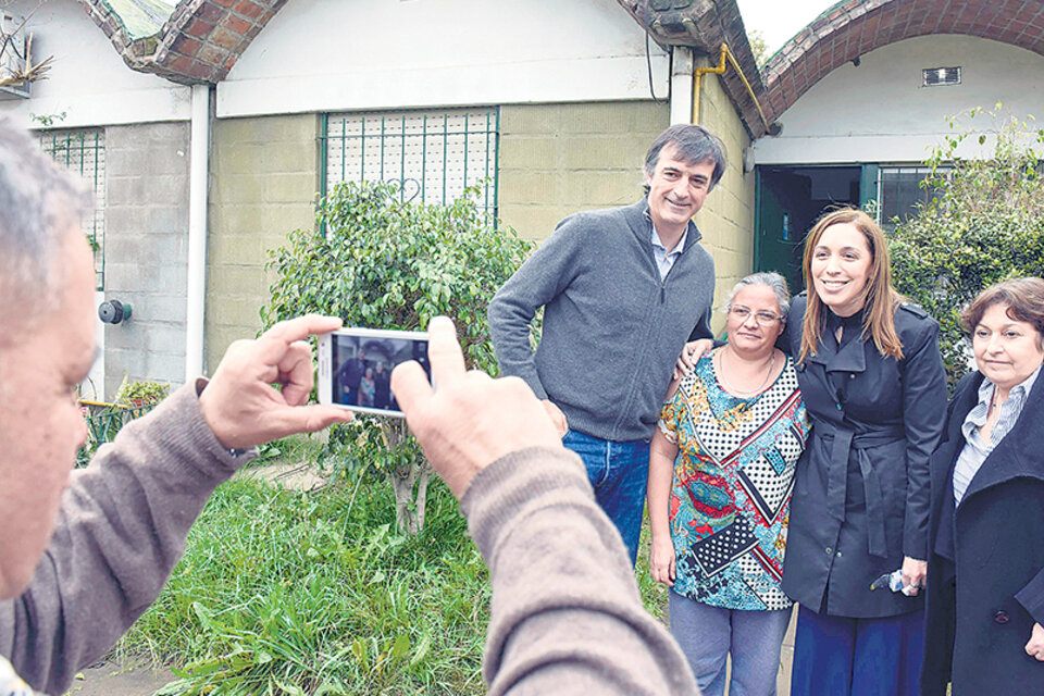 María Eugenia Vidal, Esteban Bullrich y Graciela Ocaña en tiempos de campaña electoral. (Fuente: DyN)