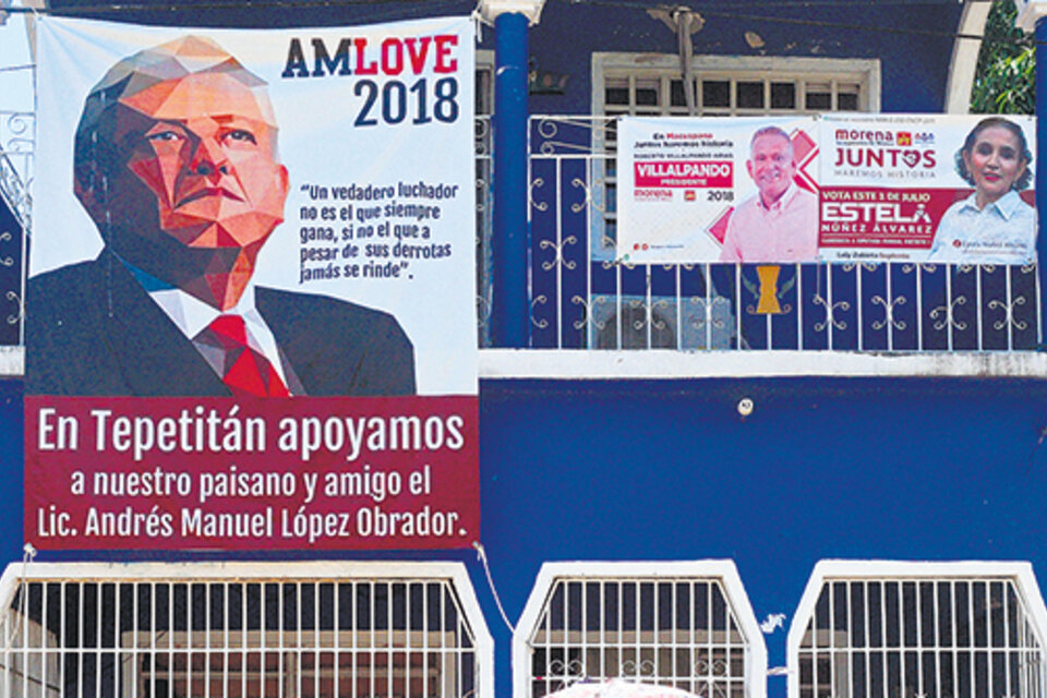 Propaganda electoral de López Obrador en la víspera de las elecciones en México. (Fuente: AFP)