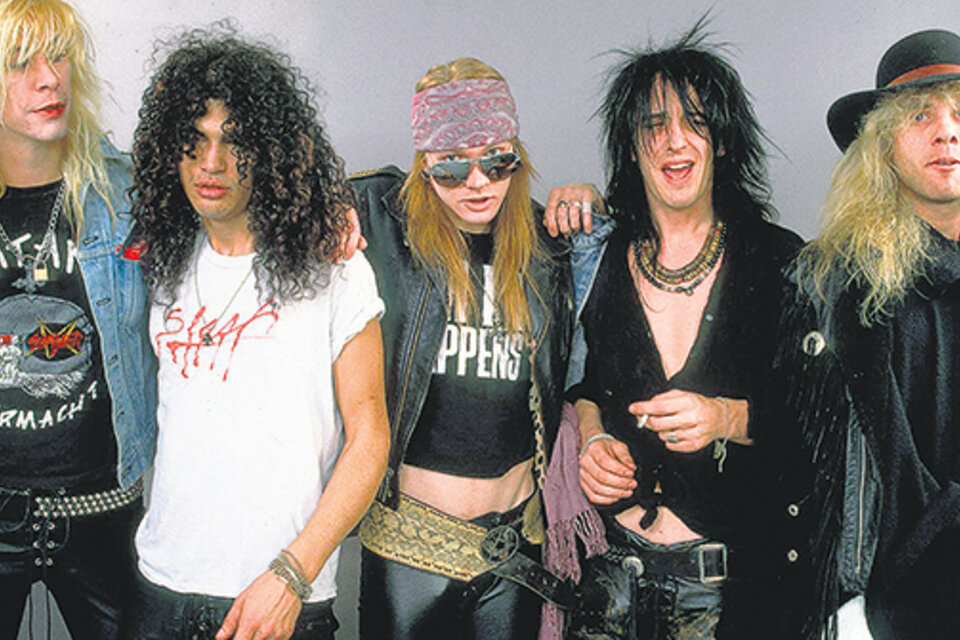Guns N’Roses en 1987, cuando ya empezaban a despegarse del pelotón del “hair metal”.