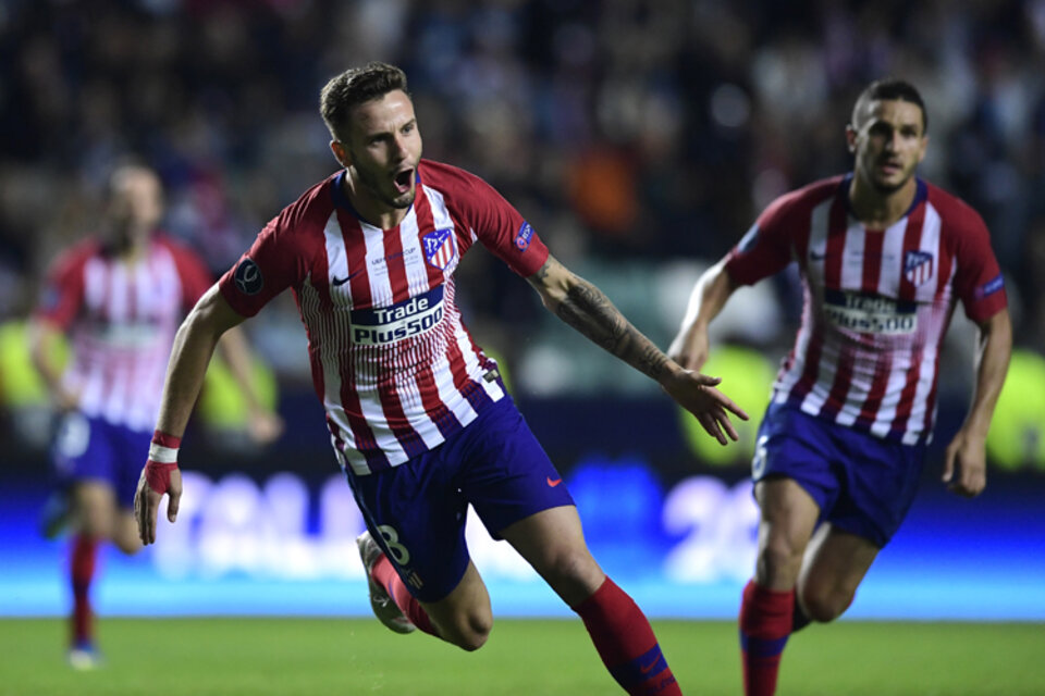 Saúl grita el tercer gol del Atlético. (Fuente: AFP)