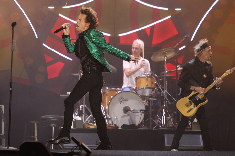 Jagger en acción, junto a los Rolling Stones. (Fuente: Joaquín Salguero)