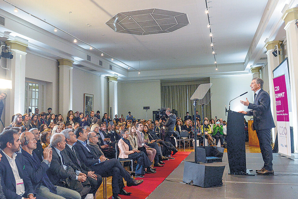 Mauricio Macri habló ayer en el Palacio San Martín en un acto referido al G-20. (Fuente: NA)