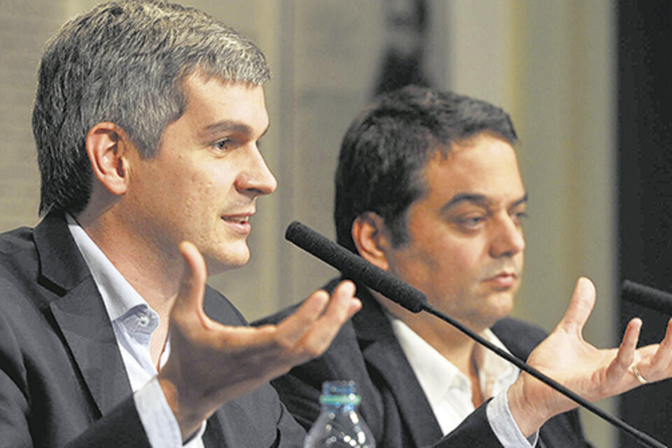 Los ministros Marcos Peña y Jorge Triaca se reunieron con la cúpula de la CGT. (Fuente: Télam)