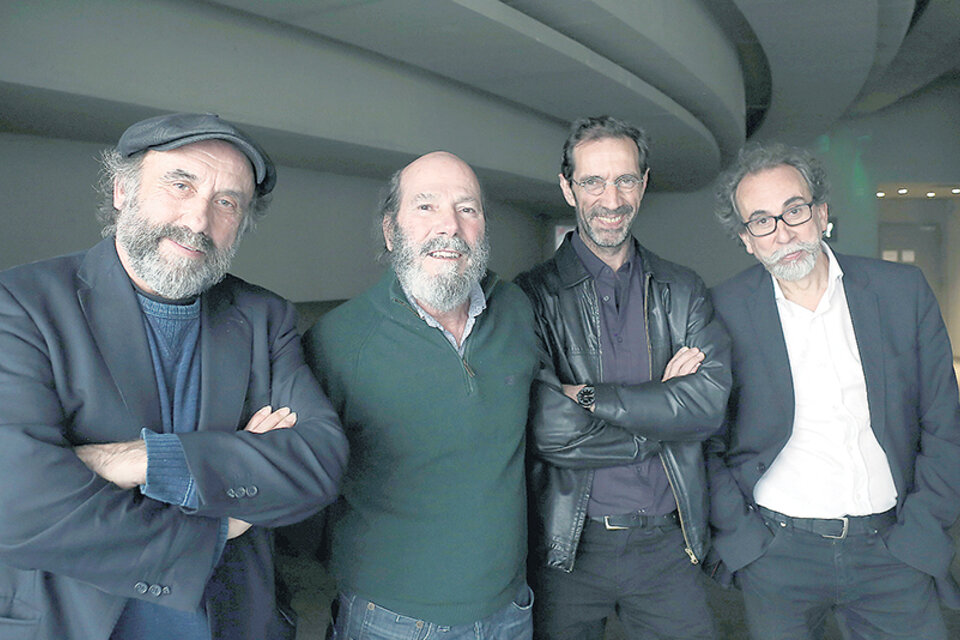 El director Paco de La Zaranda, el dramaturgo Eugenio Calonge y los actores Enrique Bustos y Gaspar Campuzano.