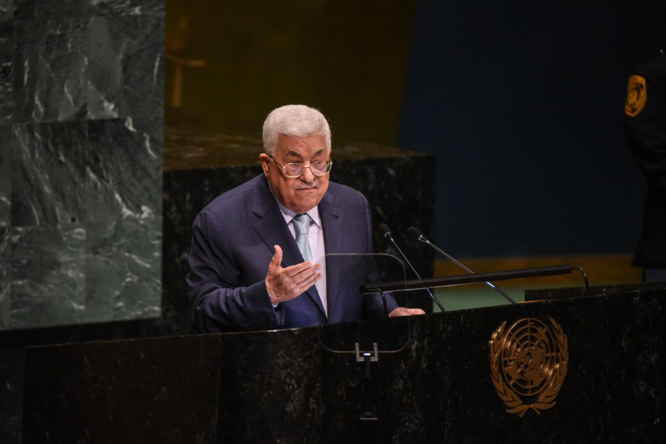 "Estados Unidos ya no puede ser el único mediador en el conflicto", dijo Abbas en Naciones Unidas. (Fuente: STEPHANIE KEITH / GETTY IMAGES NORTH AMERICA / AFP)