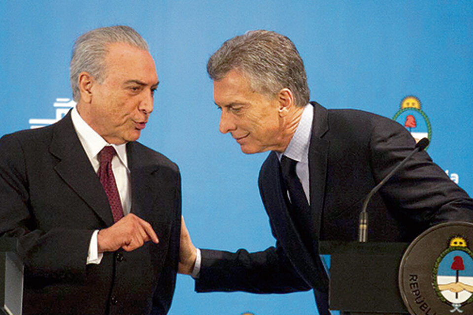 Macri-Temer, fórmula óptima para el acuerdo, pero Brasil no se animó a tanto. (Fuente: Joaquín Salguero)