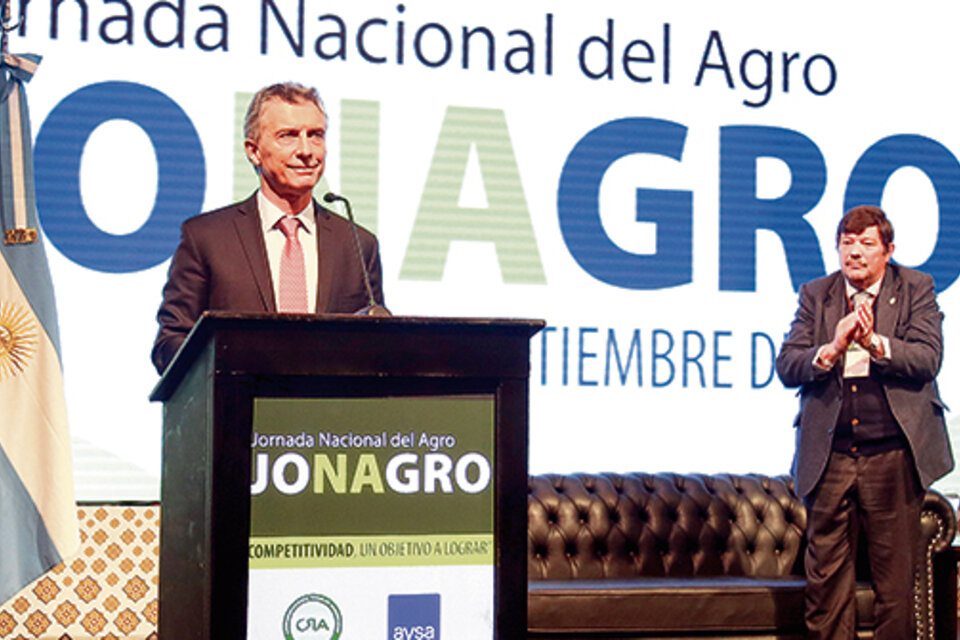 Mauricio Macri en la Jornada Anual del Agro. Defensa de la agroexportación y de la gran empresa.